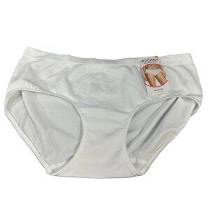Jockey Women's Size Large 7 Panty Brief Hipster Smooth And Shine White New